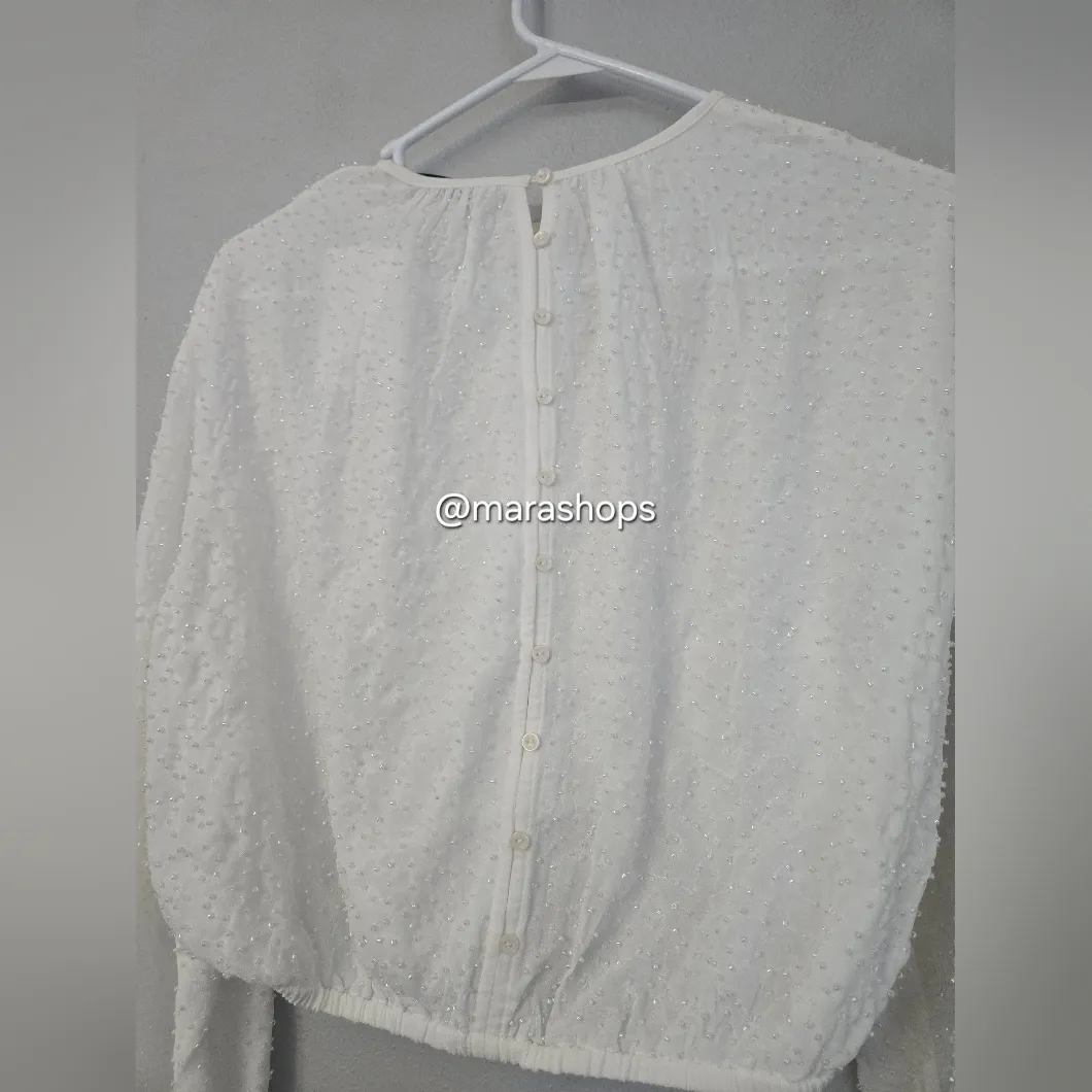 & OTHER STORIES Textured Voluminous Sleeve Blouse - Image 6