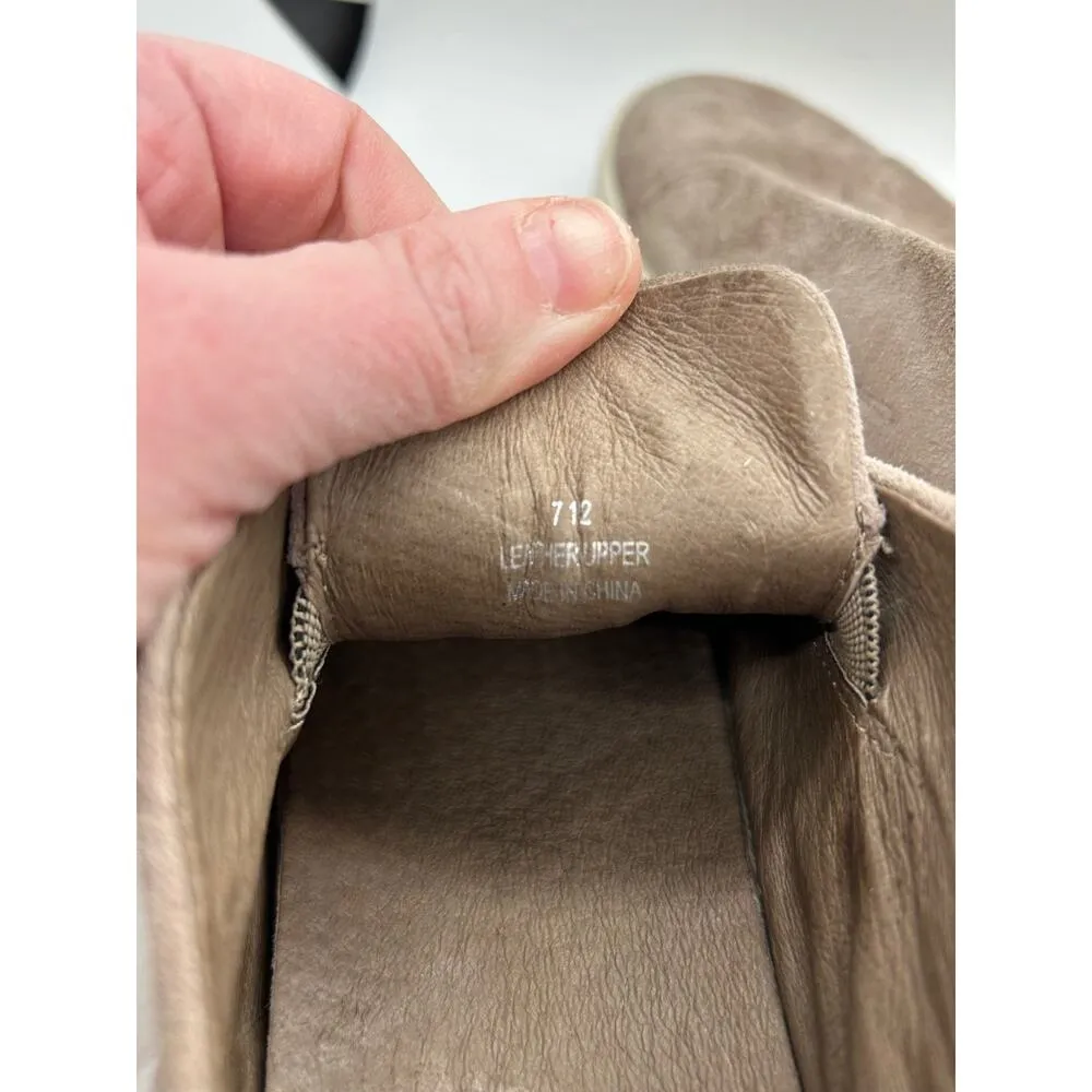 J Slides mid rise Fashion Sneakers Tan Beige Grey Greige Flat Size 7.5 - Image 6