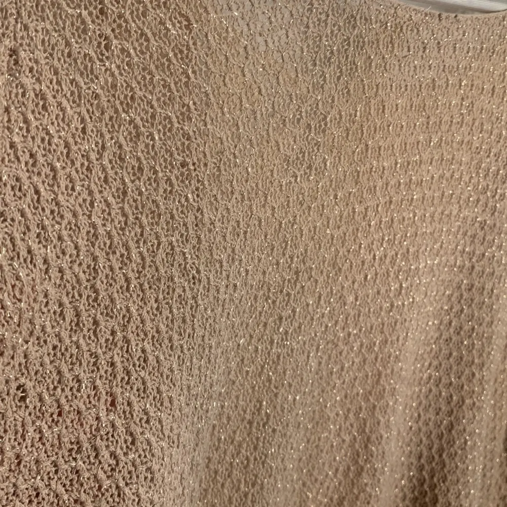 Free People Tan Cream Lace Inlay Knit Dolman Pullover Sweater W-090 Sz XS - Image 9