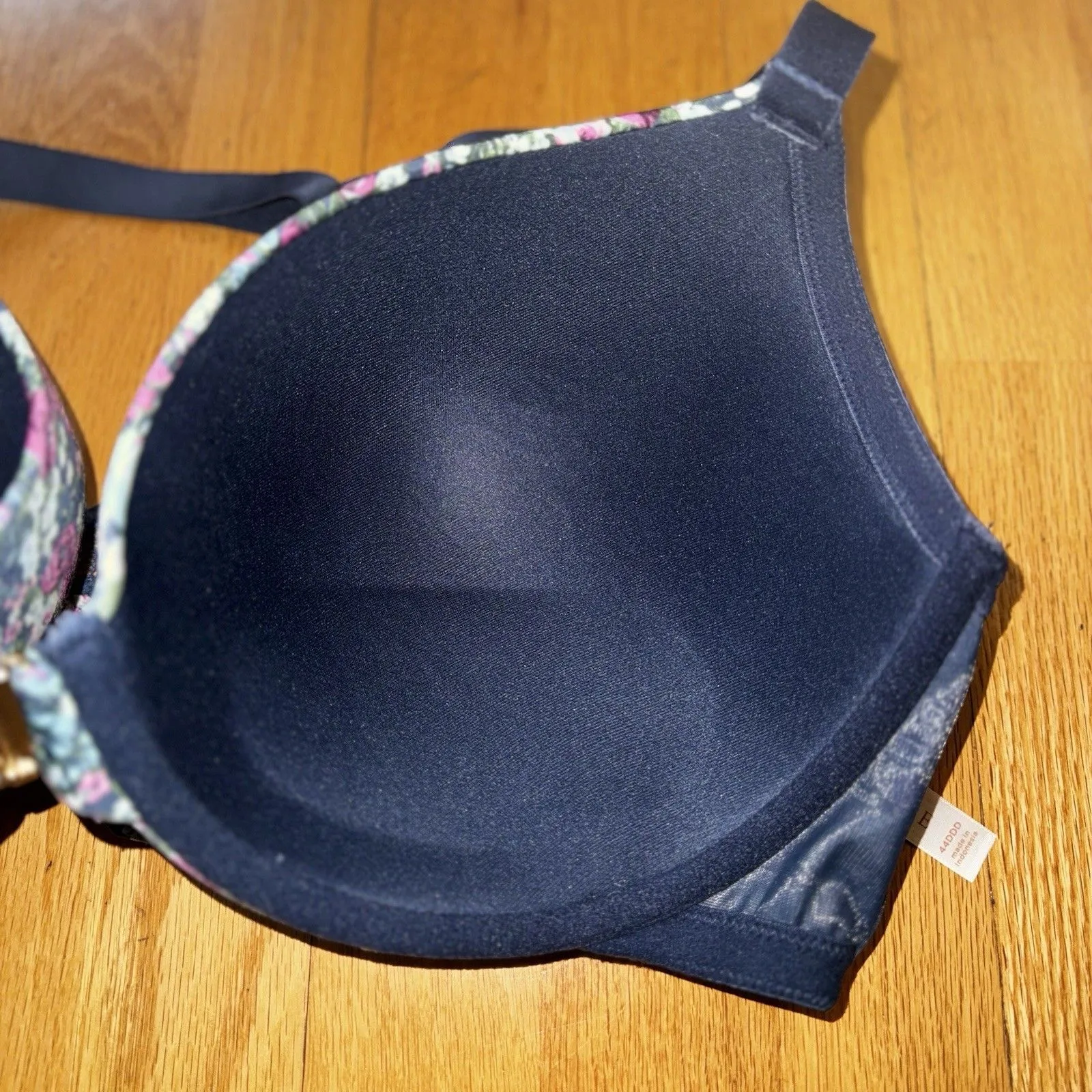 Cacique Boost Plunge Floral Bra Multi 44DDD EUC Front Clasp Adjustable Straps - Image 9