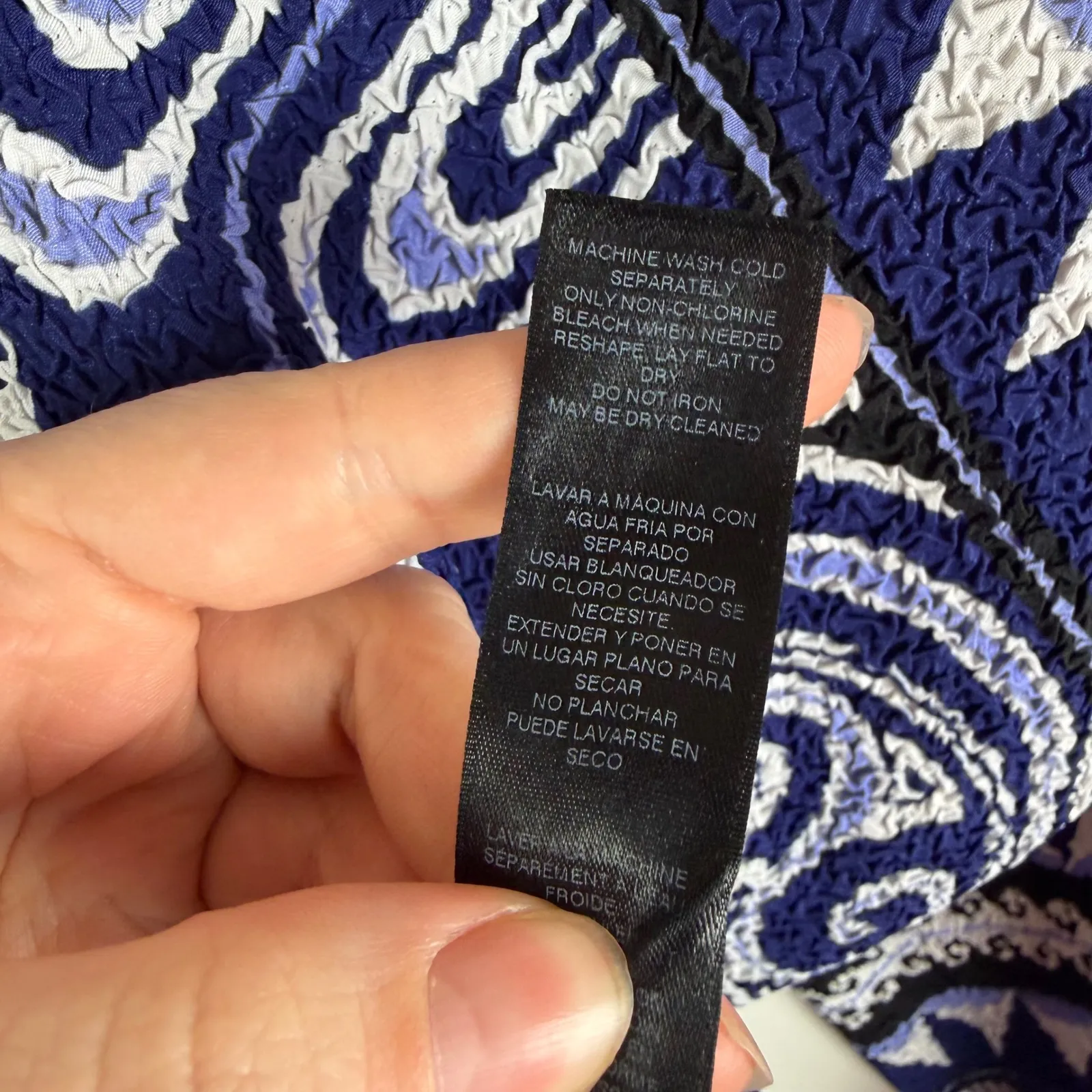 Chicos Travelers Collection Geometric Crinkle Textured Jacket Sz 3 Stretch Open - Image 7