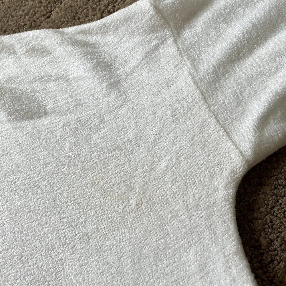 Three dots oversized drawstring metallic sweatshirt top - Image 6