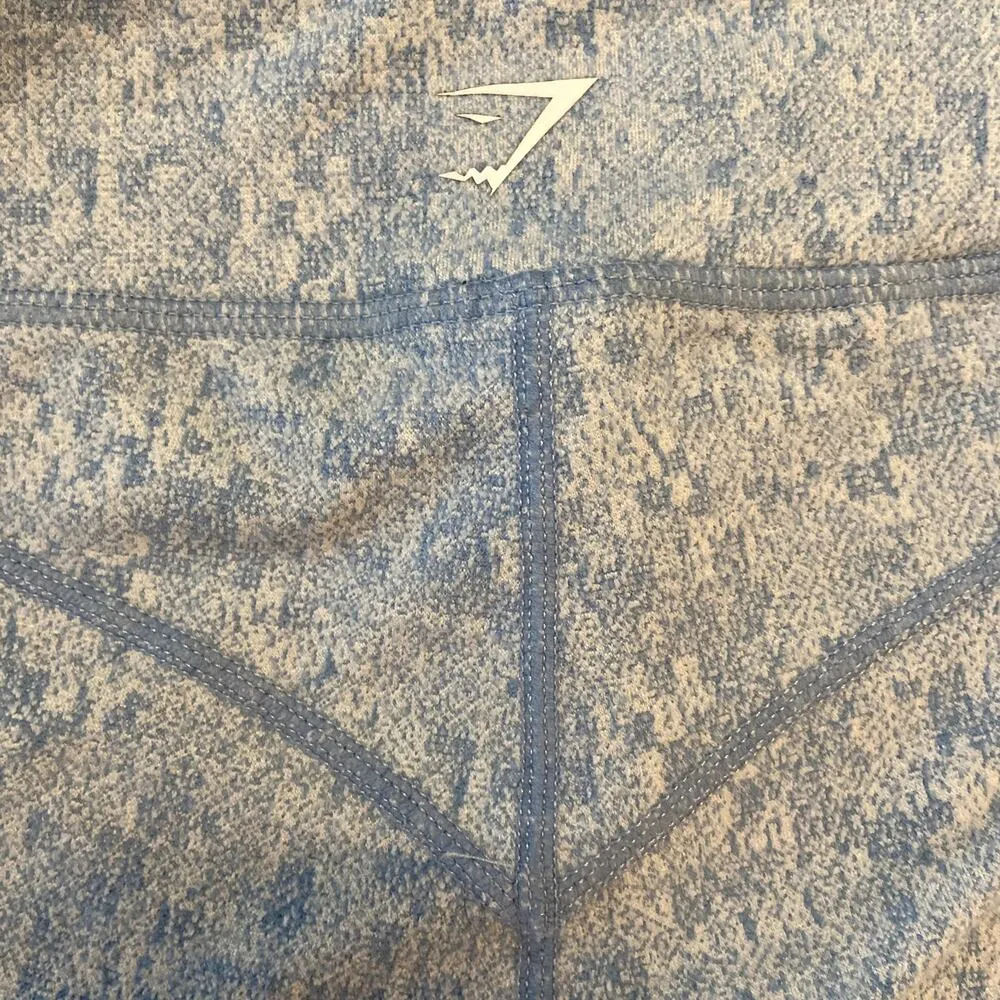 Gymshark Fleur Texture Leggings Malibu Blue Marl Jacquard Medium 29x28 - Image 2