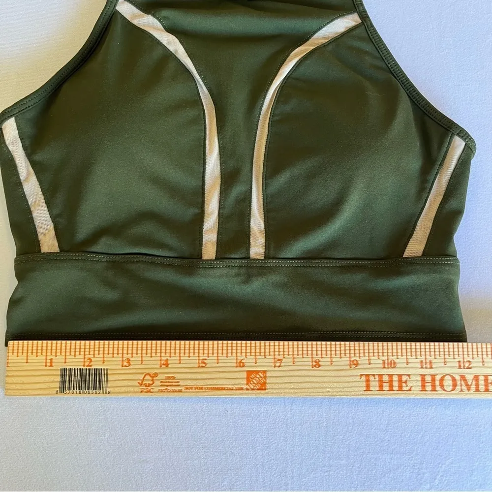 Fabletics Olive Green Antonia Midi Sports Bra Size S - Image 7