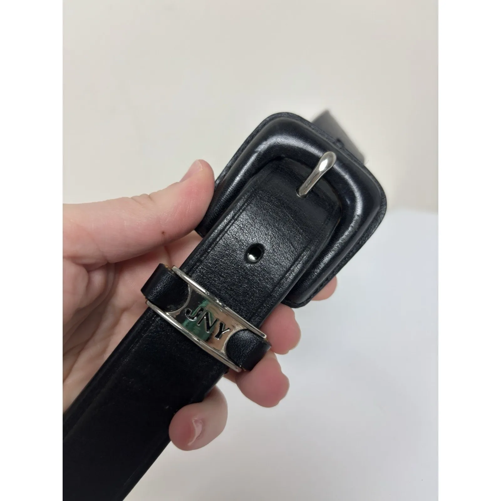 Vtg Jones NY Women’s Black Full Grain Bridle Leather Belt Size Medium Large - Image 2