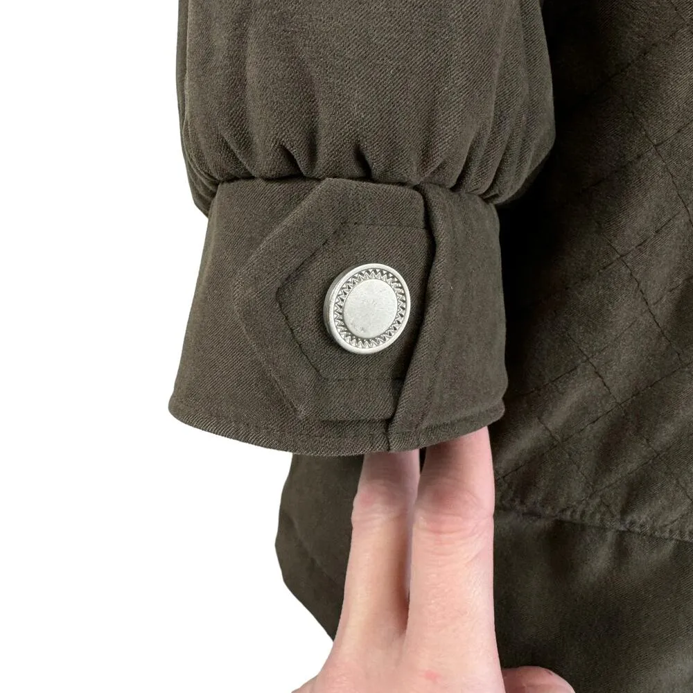 Croft & Barrow Brown Full Zip Soft Faux Suede Mock Neck Jacket Pockets Size L - Image 4