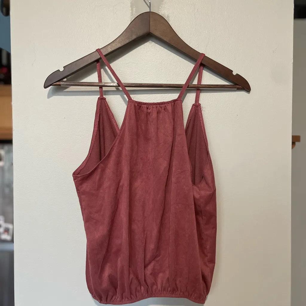 Dusty Rose Suede Wrap Tank - Image 2
