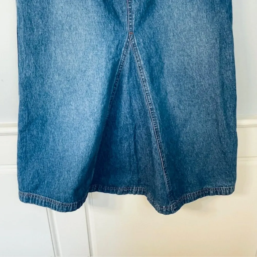 Vintage Y2K 2000's  Bill Blass Denim Maxi Skirt Front Slit 6 Petite - Image 7