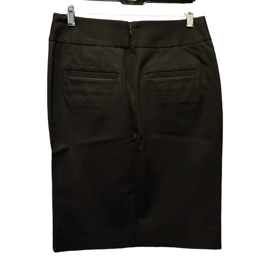 BANANA REPUBLIC Black Straight Skirt Pockets Zipper Closure 6 NWT - Image 2