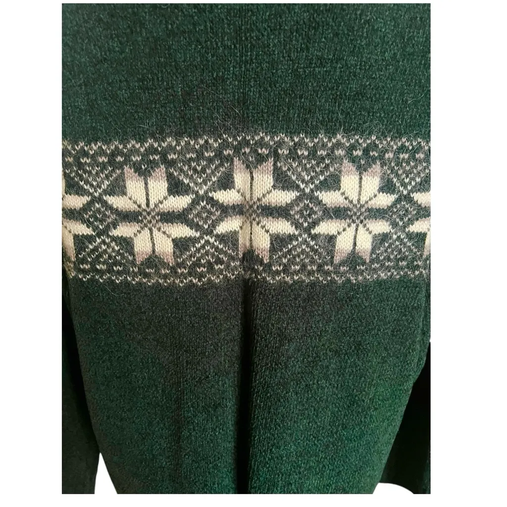 Vintage VJ Venezia Jeans Fair Isle Snowflake Sweater. SZ. Women’s 14/16. Green - Image 4