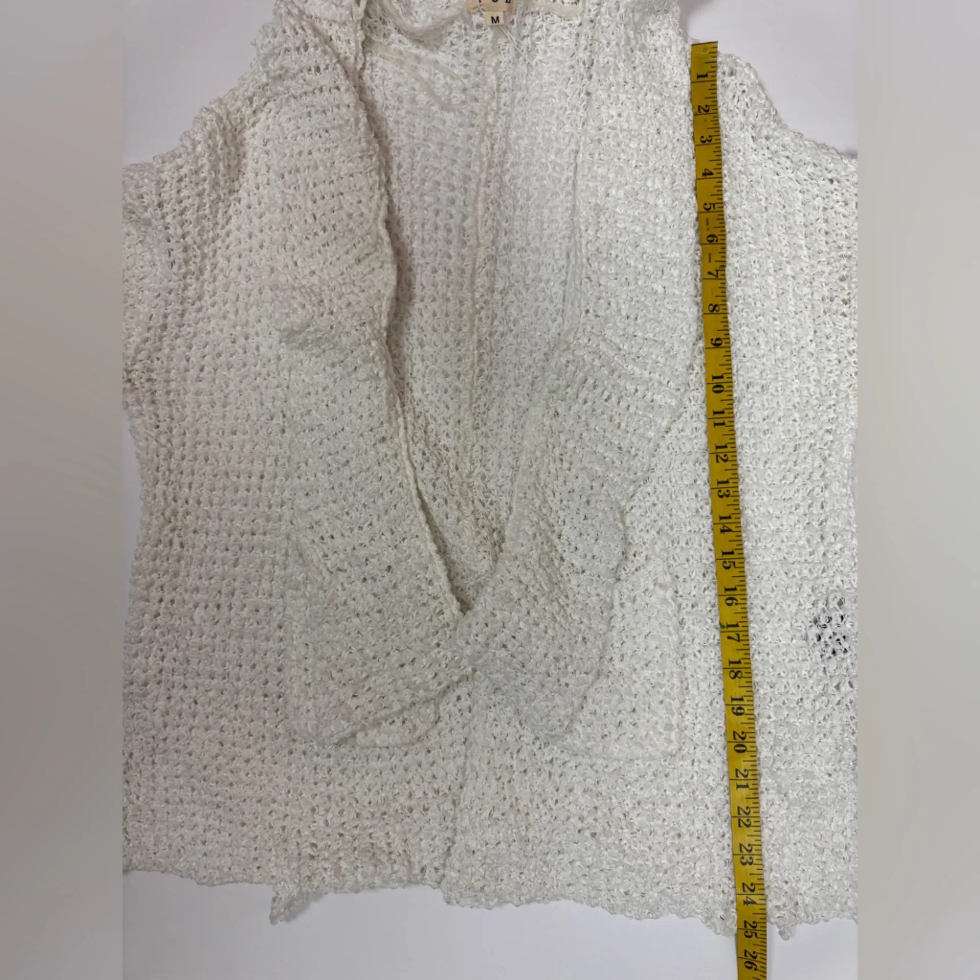 POL - Ivory/Oatmeal Loose Weave Cozy Cardigan Size Medium - Image 12