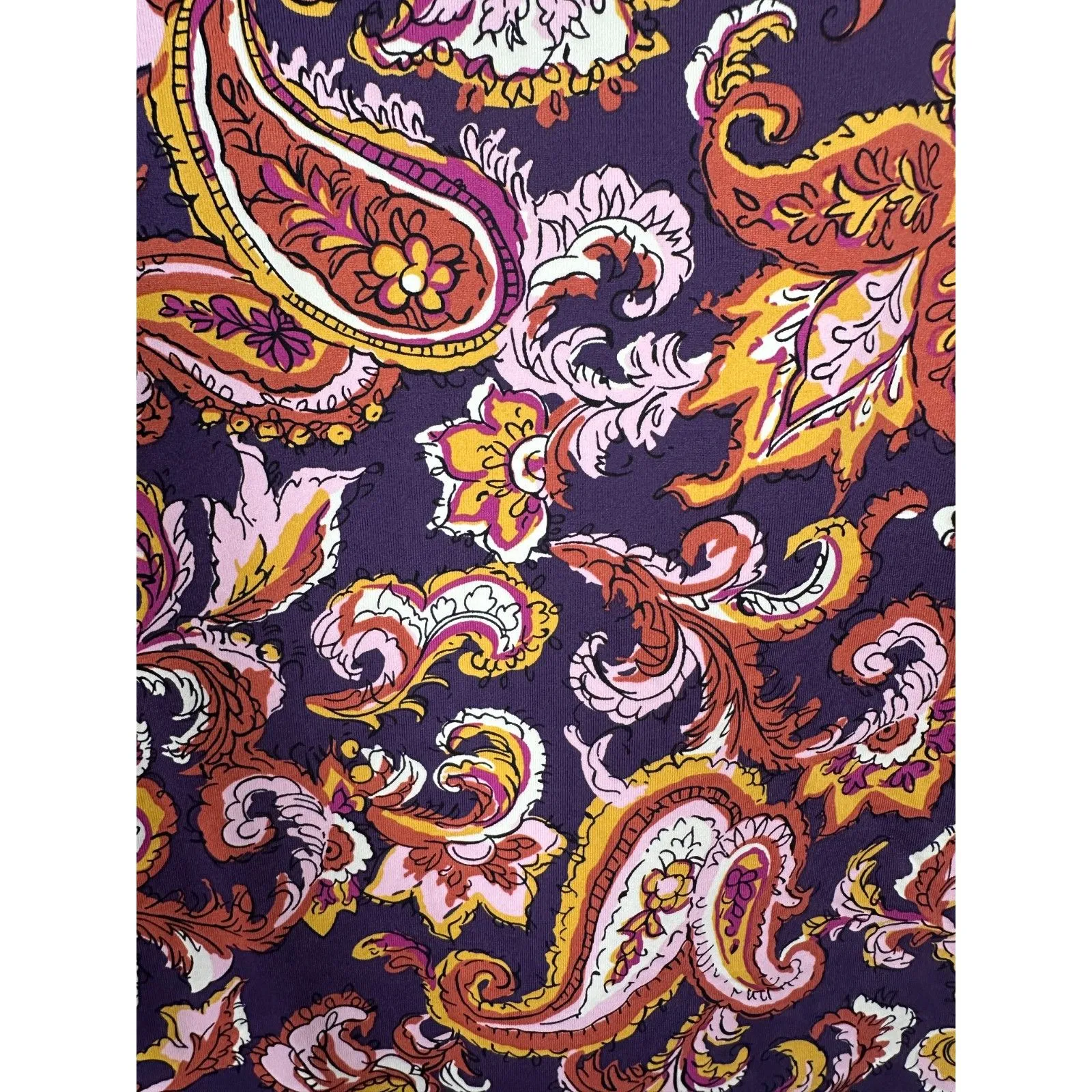 J. McLaughlin Purple Floral Paisley Long Sleeve Rash Guard UPF Small NEW - Image 5