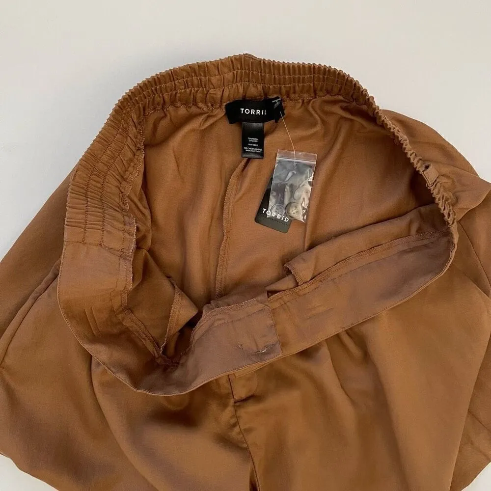 NWT TORRID Studio Linen Short (Tobacco Brown) - 22 (Plus) - Image 8