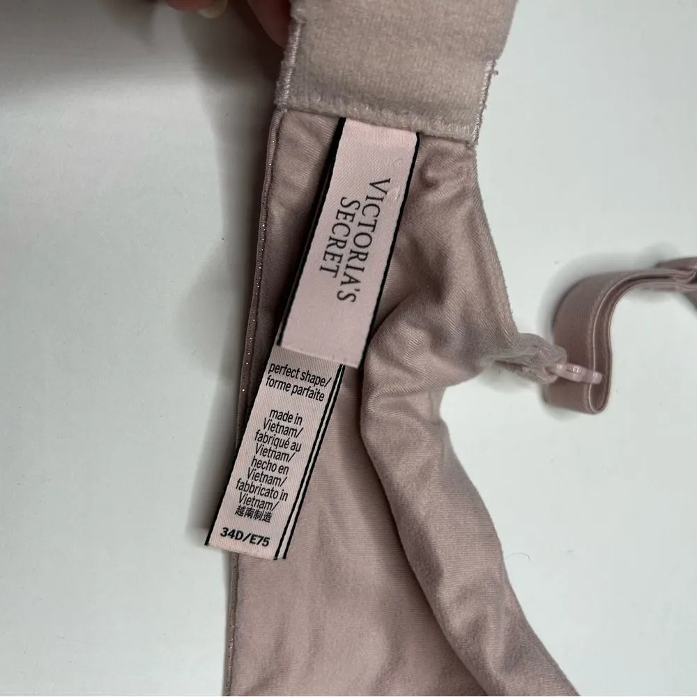 Victoria's Secret perfect shape Bra 34D Molded Cups glitter detail - Image 6