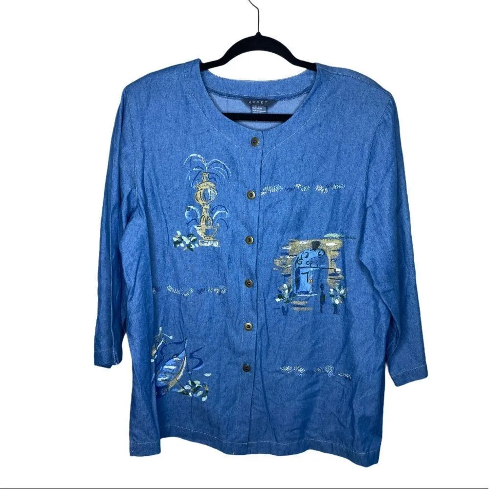 Vintage‎ Koret Two Piece Skirt Set Blue Size M - Image 5