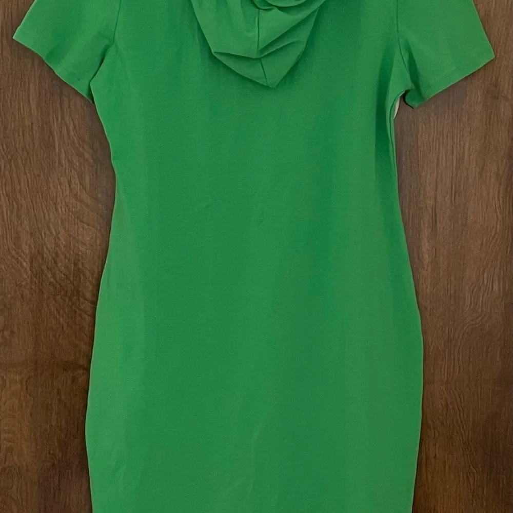 Missky green hoodie kangaroo pocket cotton sweatshirt dress, size L athleisure Size L - Image 7