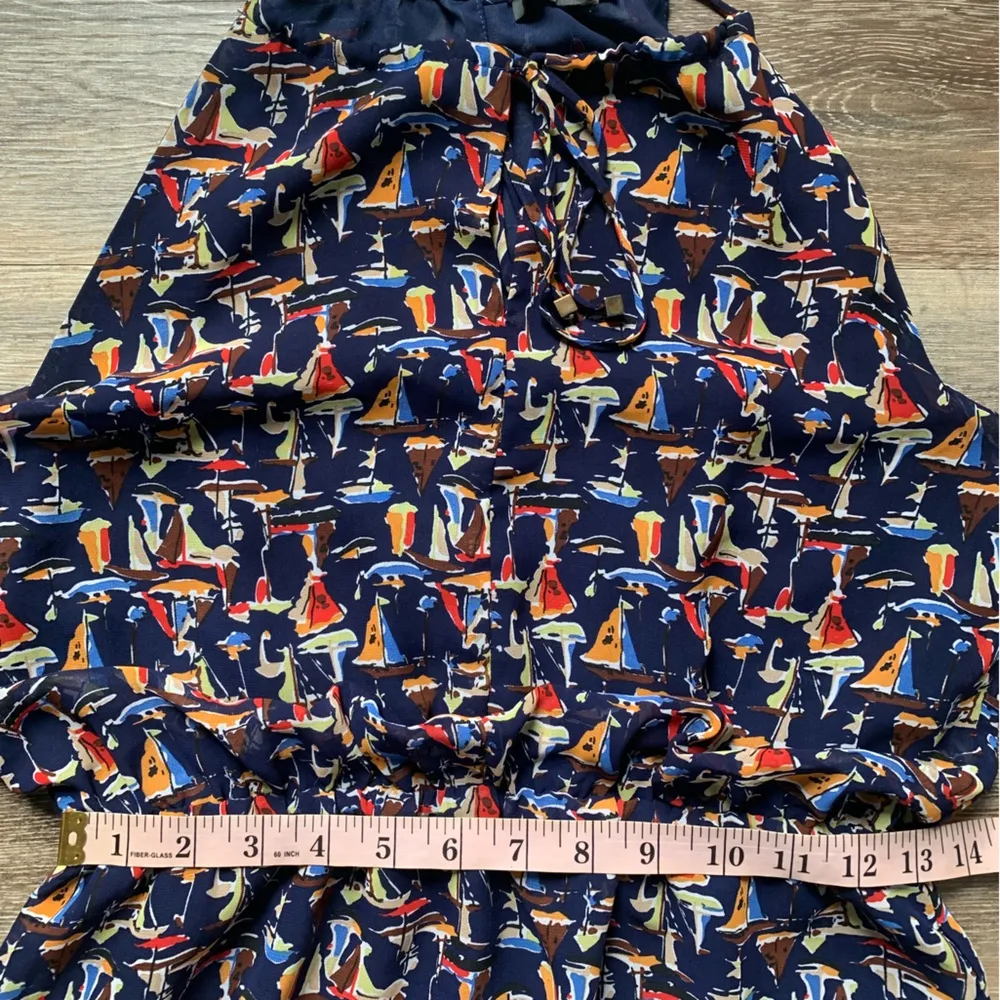THML Navy Blue Sailboat Halter Mini Dress S - Image 5