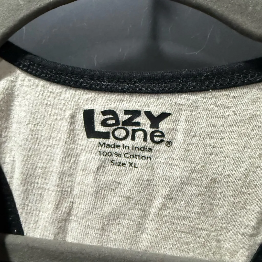 Lazy One Cream and Black Sleep Tank Top Size XL - Image 2