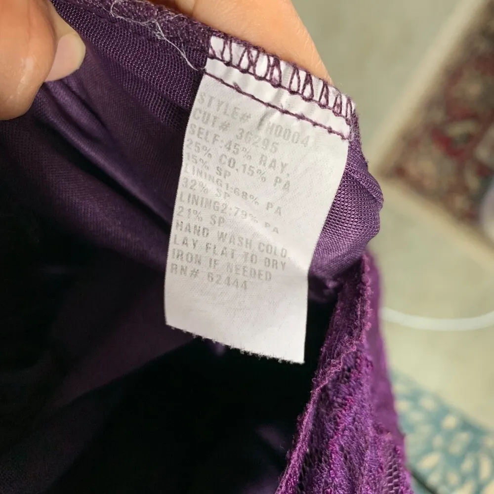 Nicole Miller‎ Lace Formal Dress Purple Sleeveless Gown Evening Party Size 2 - Image 10