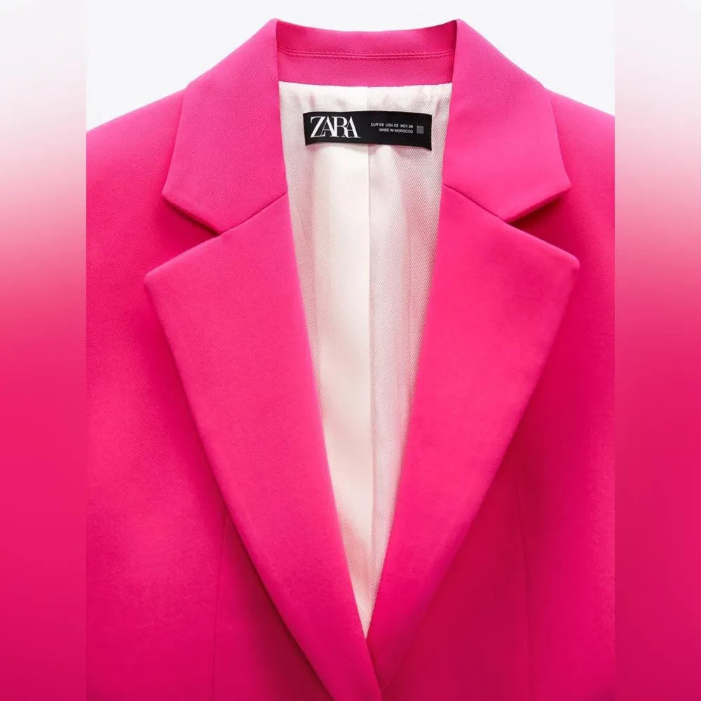 Zara OVERSIZED BLAZER 2 Button Closure Flap Pockets Pink Size S NEW - Image 10