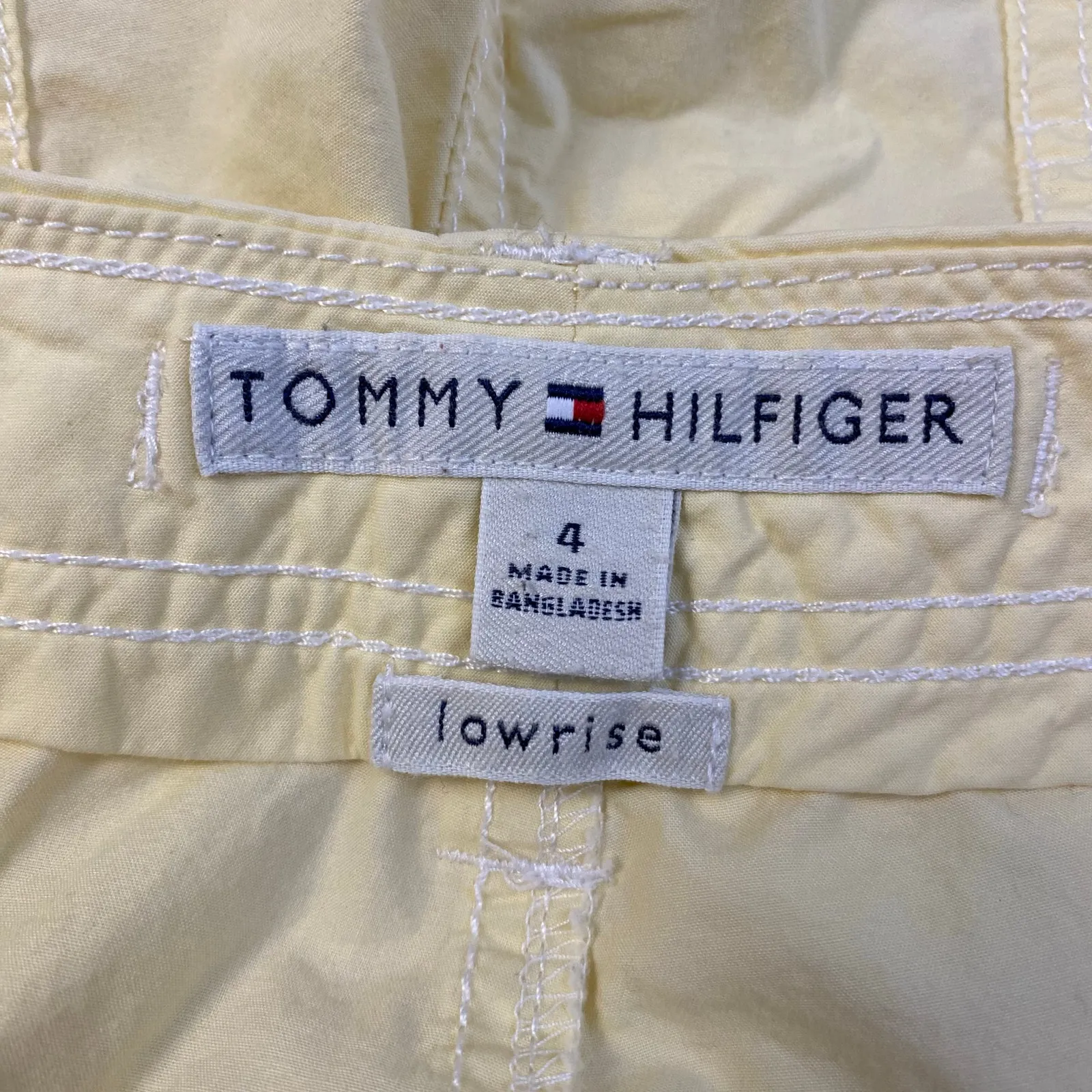 Tommy Hilfiger Y2K Low Rise Carpenter‎ Ankle Pants Womens Size 4 Yellow - Image 2