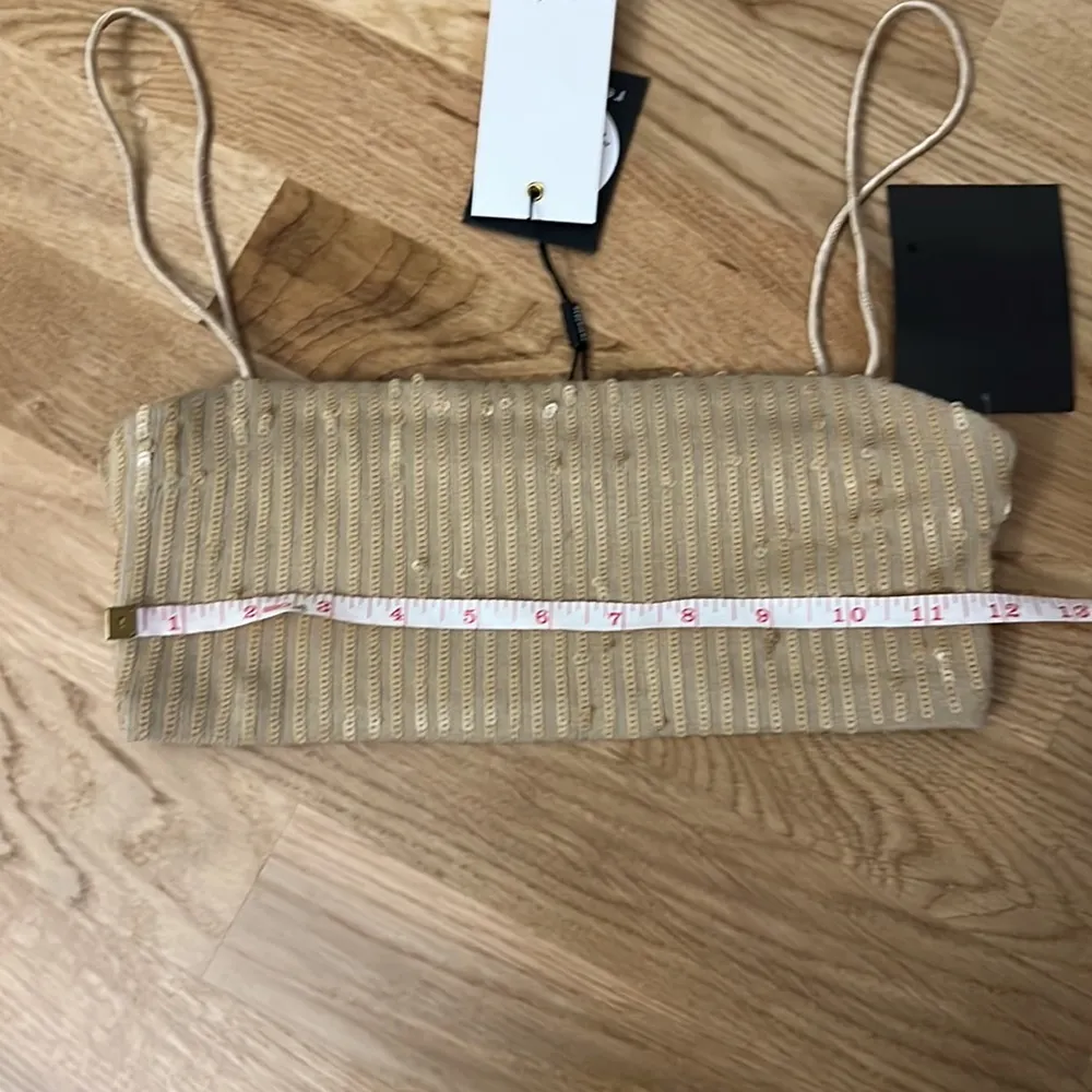 SET NWT RETROFETE Julien Sequin Knit Pant and Vaani Bra set in nude Size XS - Image 8