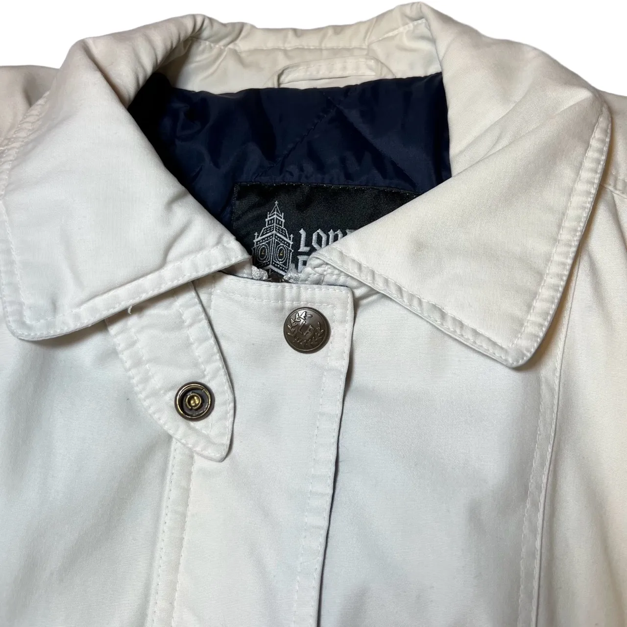 London Fog Jacket Womens 14 Beige Vintage Utility Anorak Drawstring Outdoorsy‎ - Image 3