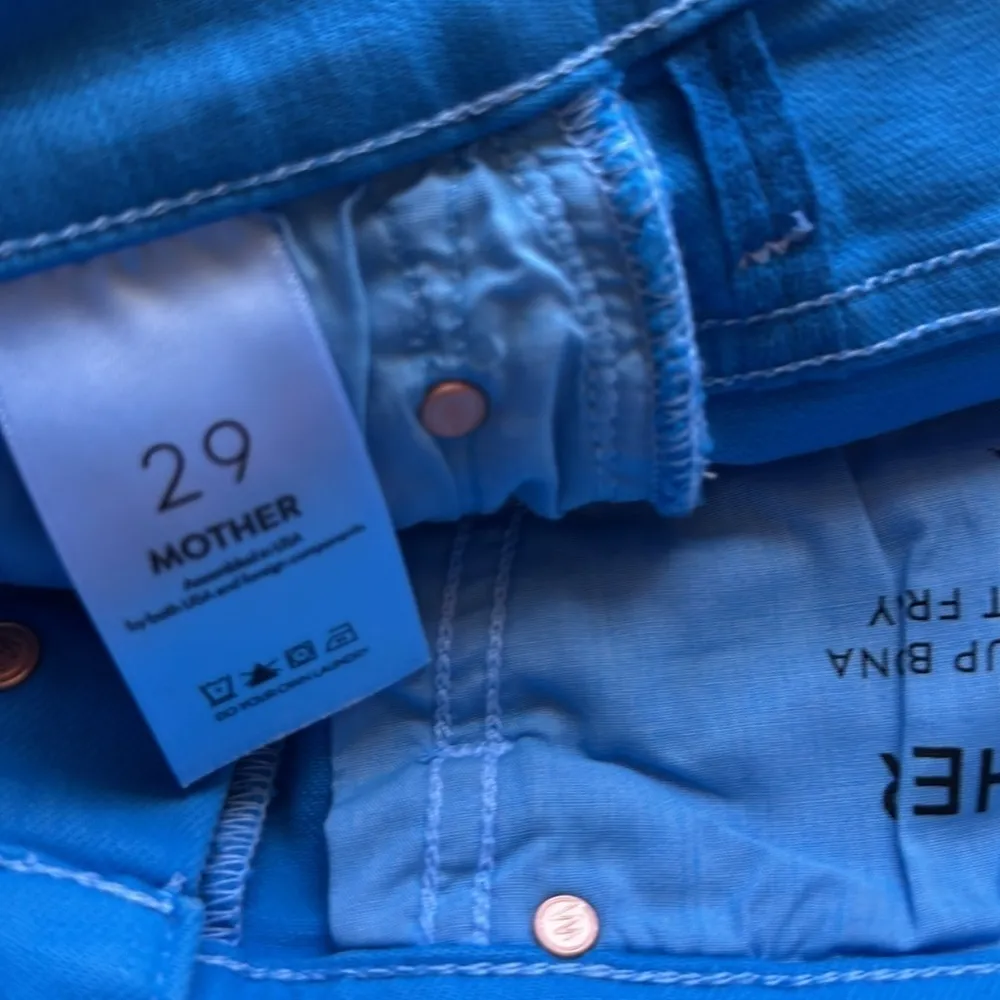 #45 NWT MOTHER Denim The Tune Up Bona Fide Short Fray in Bas Blue Aster Size 29 - Image 7