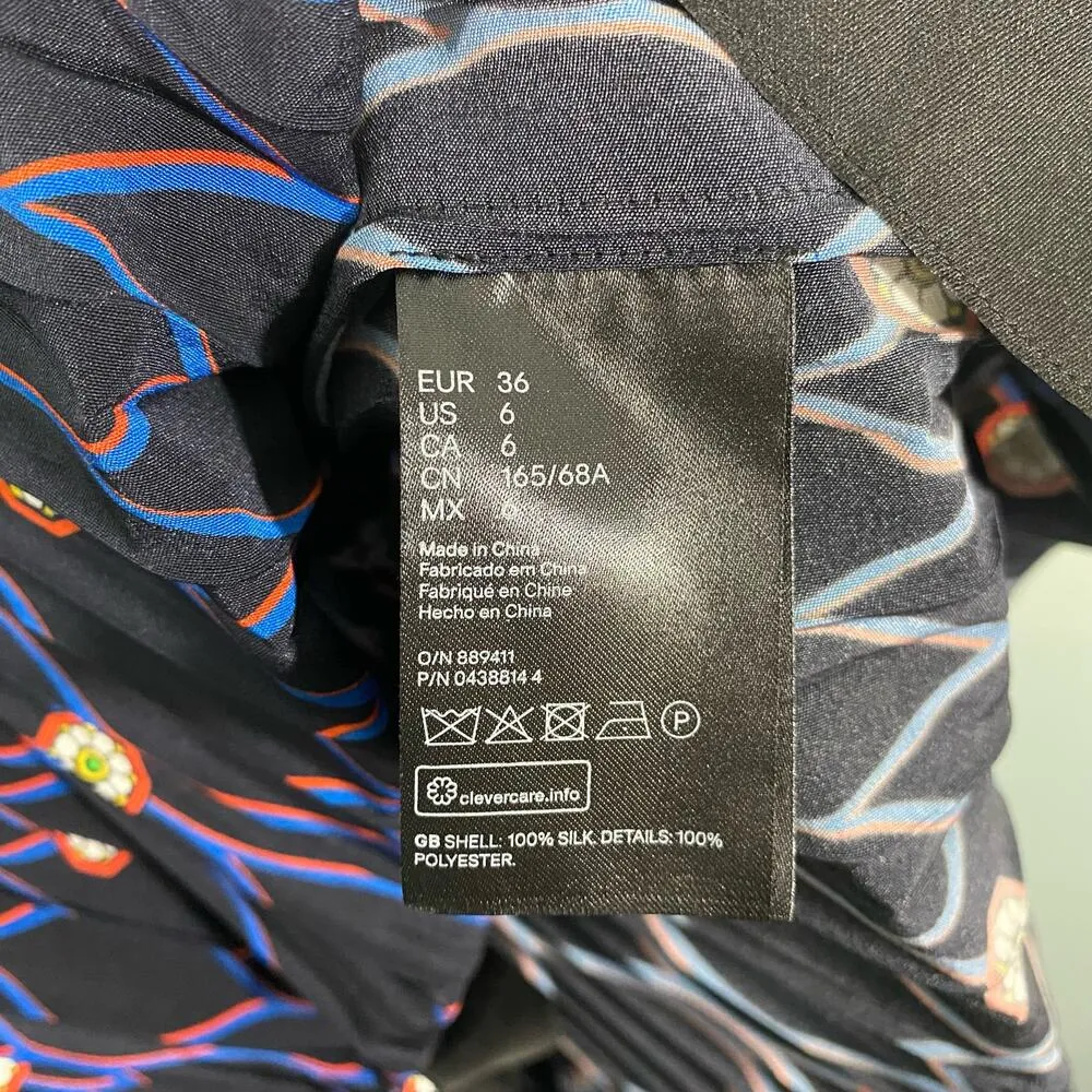 Kenzo x H&M Women's Abstract Print 100% Silk Pleated A - Image 12