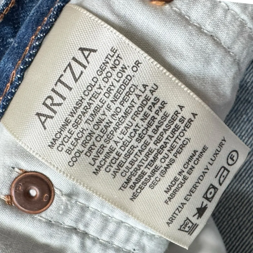 Denim Forum Aritzia Farrah Jeans Blue 25 High Rise Wide Leg 100% Cotton 90s - Image 5