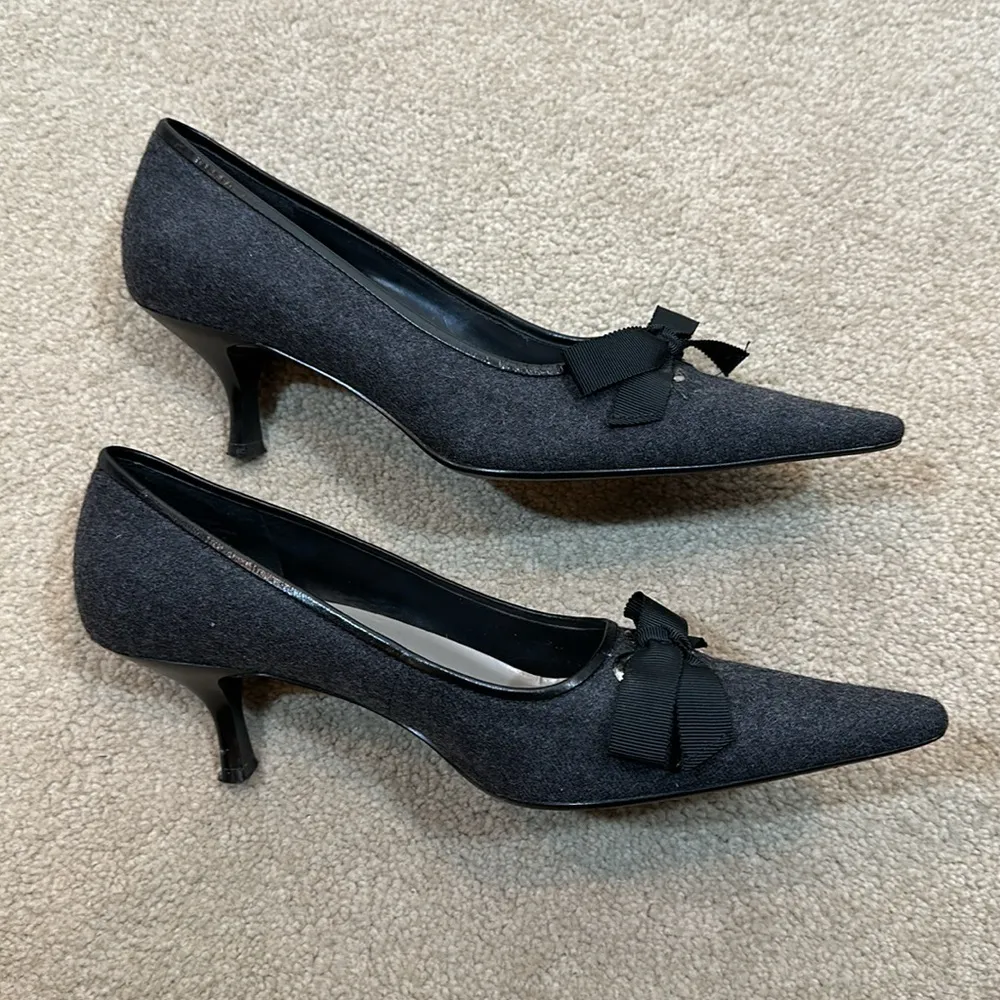 Enzo Angiolini  Fabric Kitten Heel Bow Coquette Feminine Office Heels Women 8M - Image 4