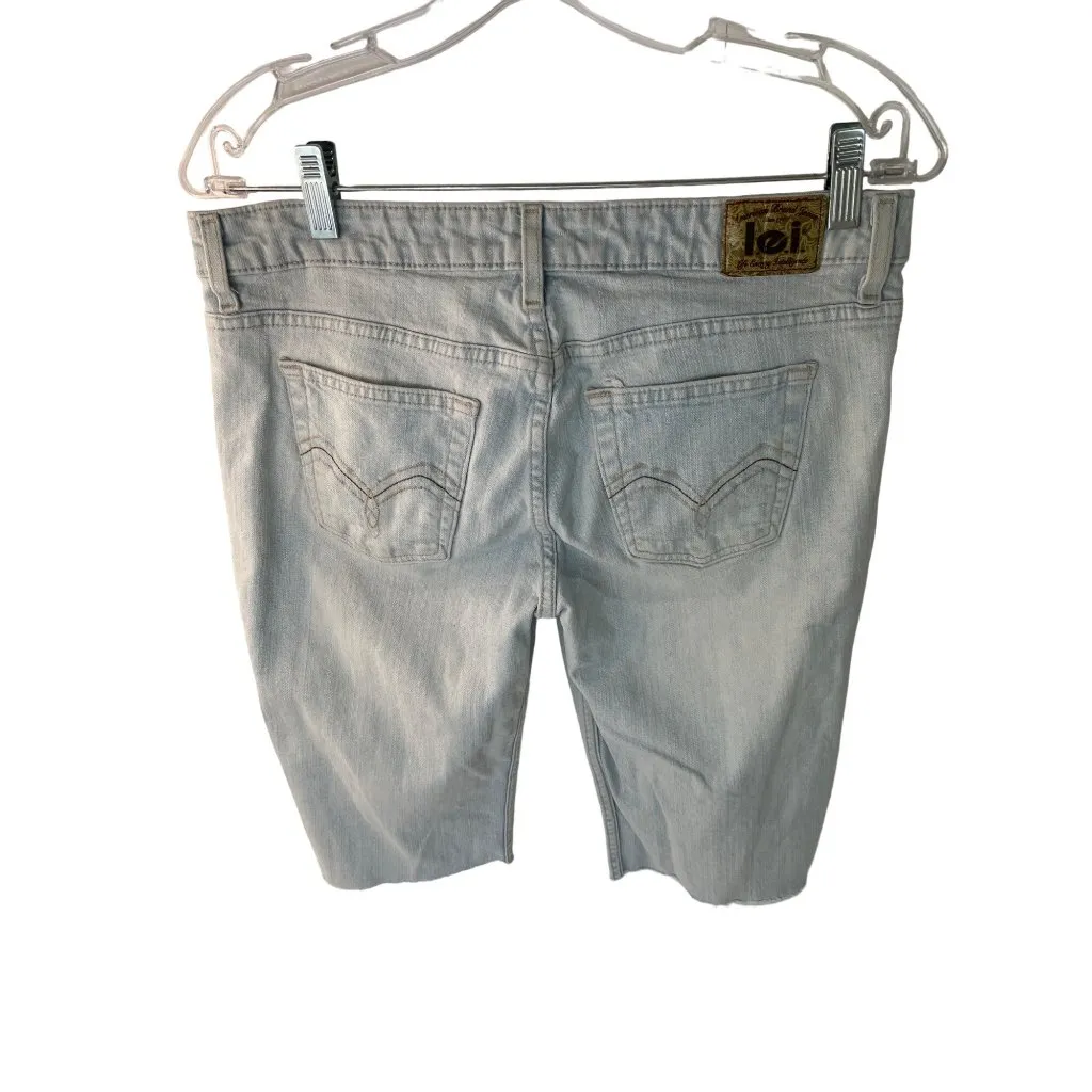 Lei Size 9 Blue cotton Denim Shorts 13 Inch Inseam 42g - Image 2