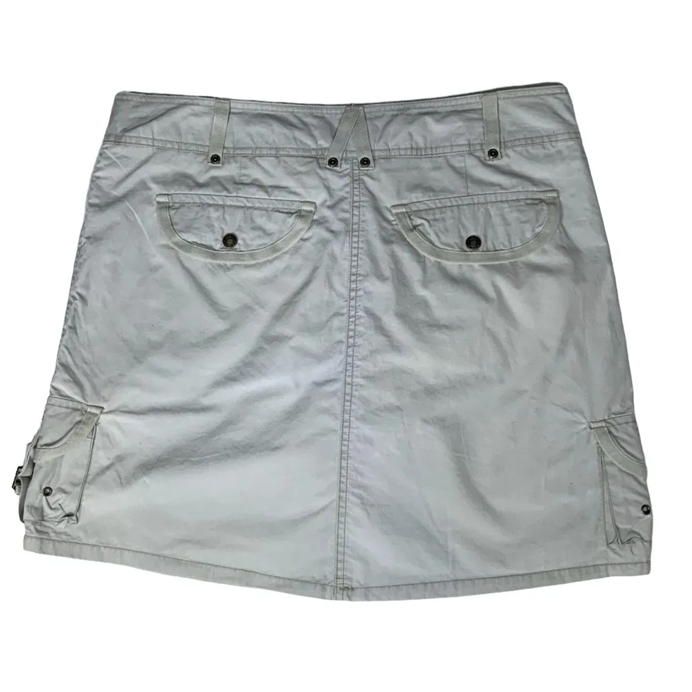 Vintage Faded Glory Cargo Skort Skirt Pockets Cotton Y2K Khaki Tan Women Size 12 - Image 5