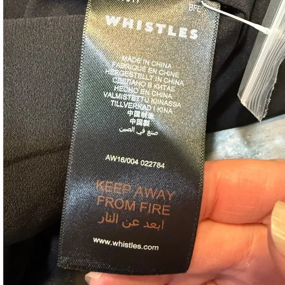 Whistles Womens SZ 0 Dress London Grill Black Grid‎ Pattern Ruffles Keyhole Neck - Image 9