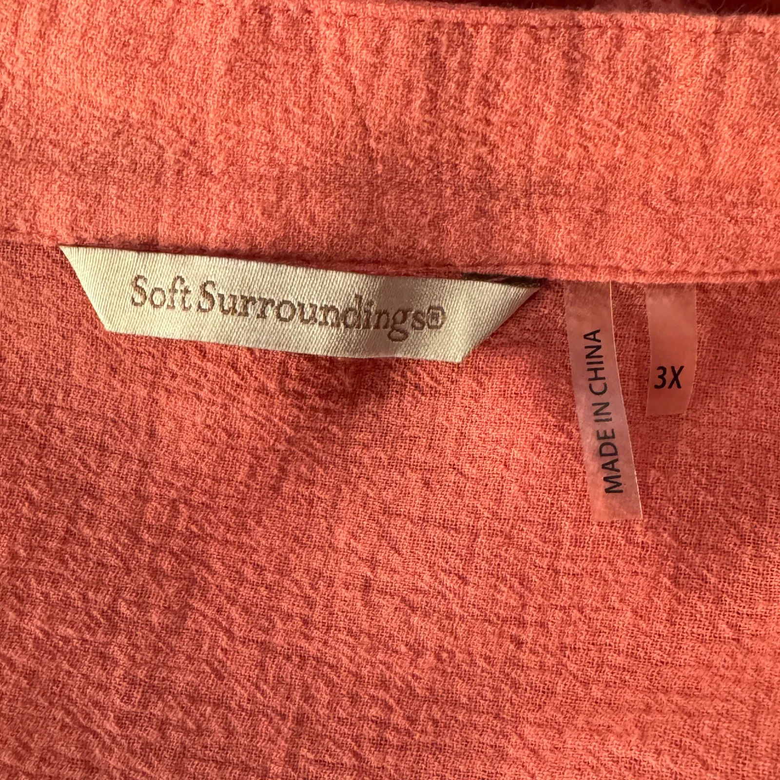 Soft Surroundings 3X-Large Glam Gauze Tunic Top Button-Up Long Roll-Tab Sleeves - Image 9