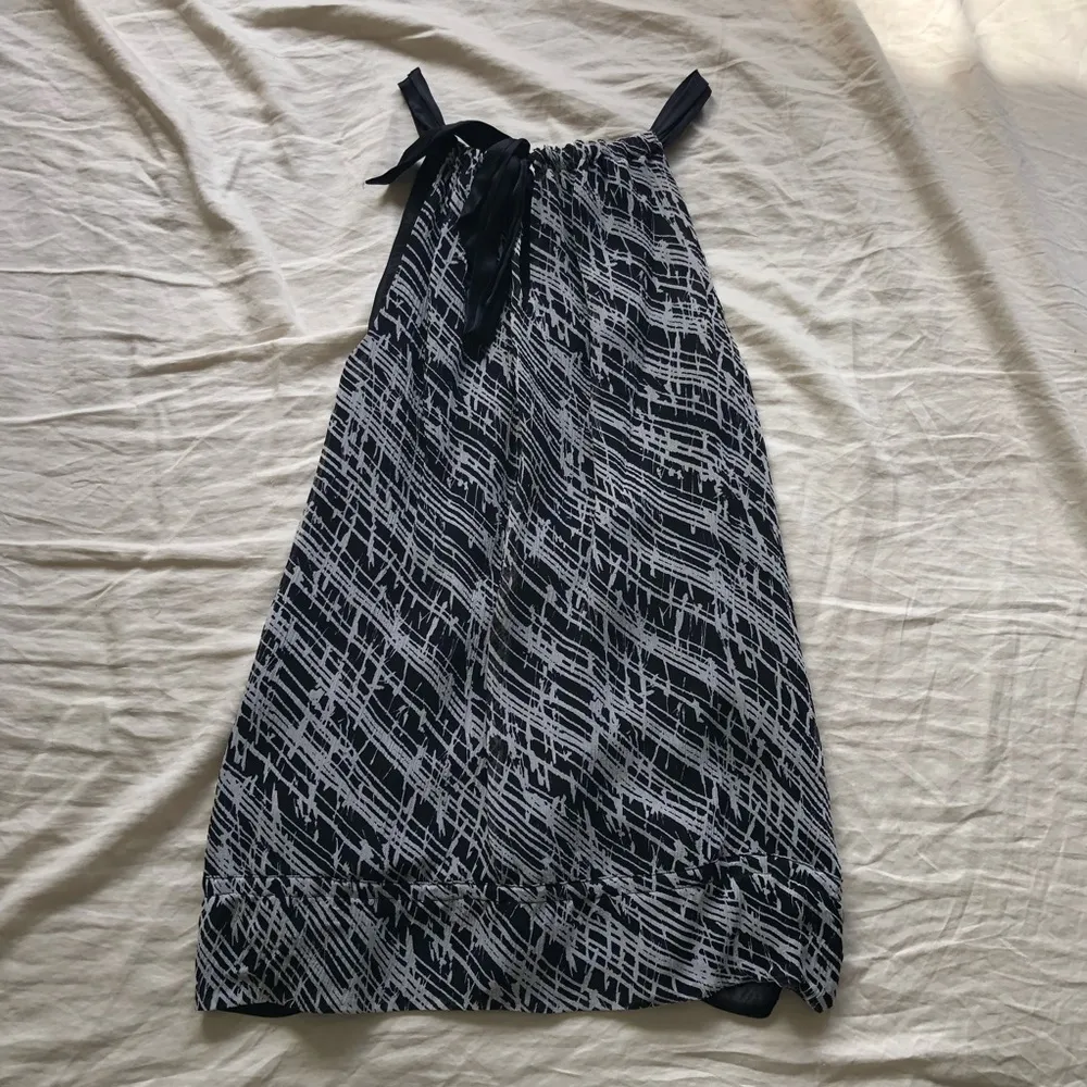 White House Black Market Silk Tank Top Ribbon Tie Back - Image 5