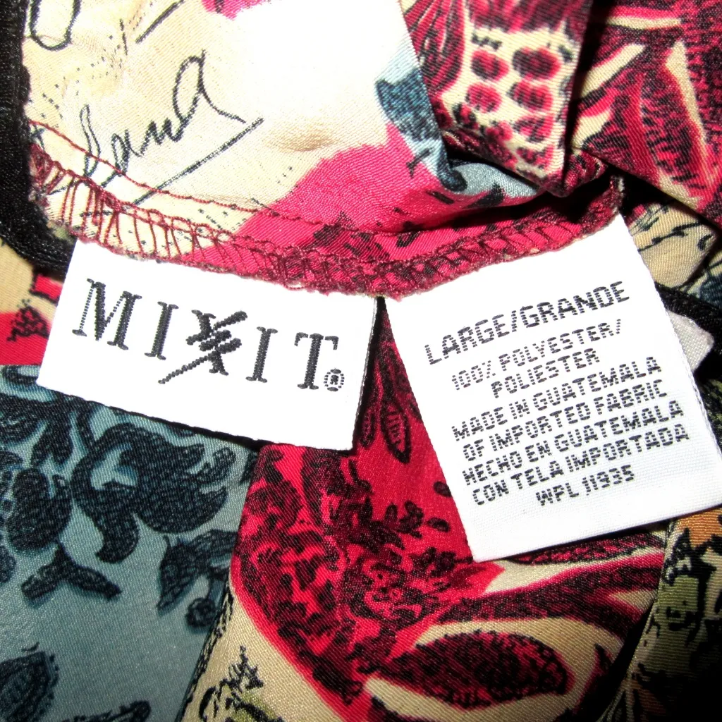 Mixit ♥️ Large Patchwork Print SKIRT Womens L pull on Vintage 90s - Image 2