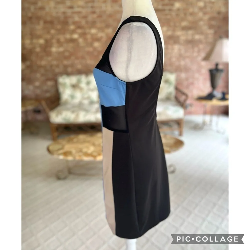 Lush Dress Colorblock Black Blue Mesh Backless Bodycon M Party Trendy Chic - Image 11