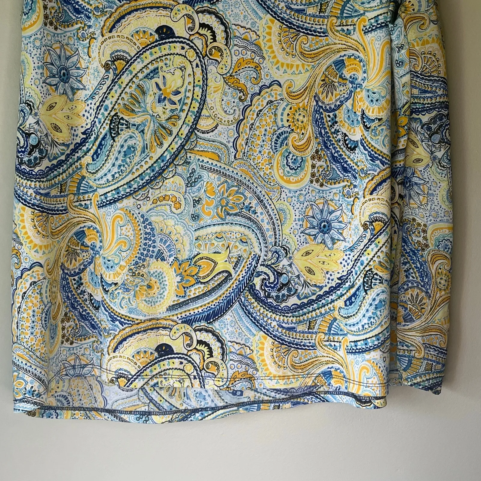 Roz & Ali Blue / Yellow Patterned Tank Top Size 2X - Image 9