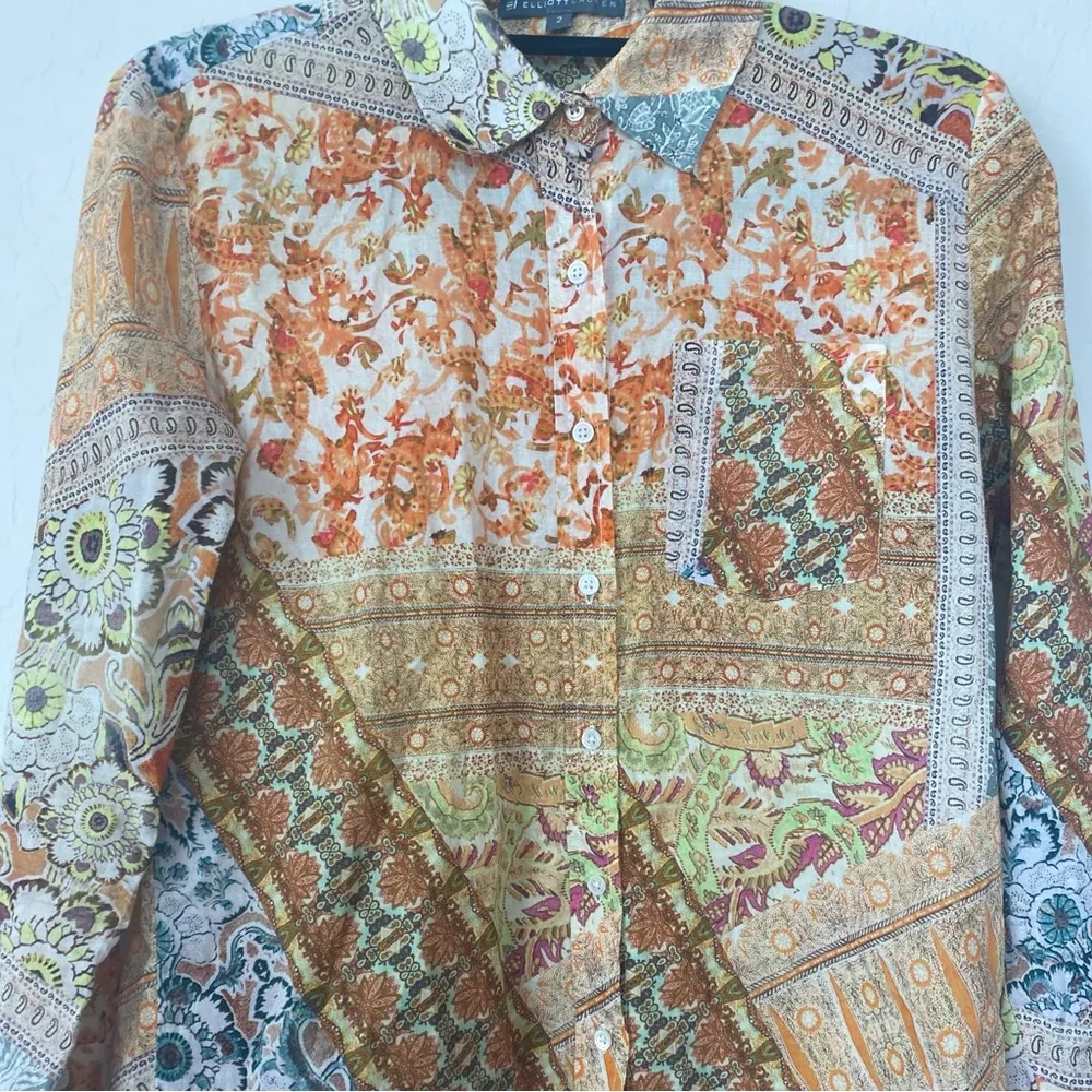 Elliott Lauren Boho Button Up Women's Shirt Size 2 - Image 6
