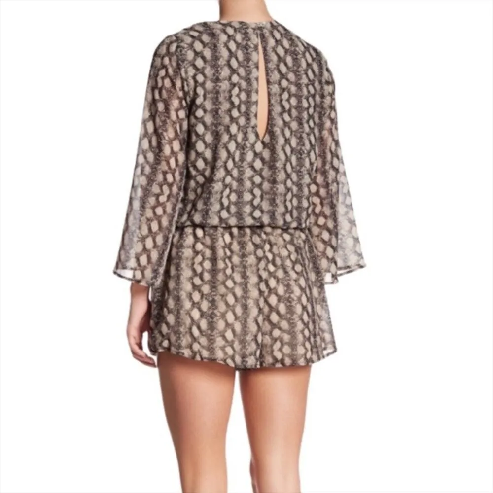 Show Me Your Mumu Tillie Tie Lace Up Romper in Snake Print Size Small - Image 10