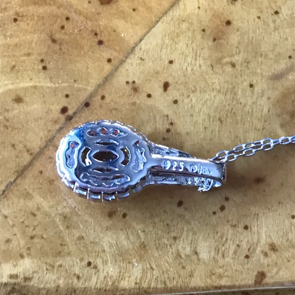 Natural Red Sapphire Yellow Zircon Sterling Silver Necklace - Image 4