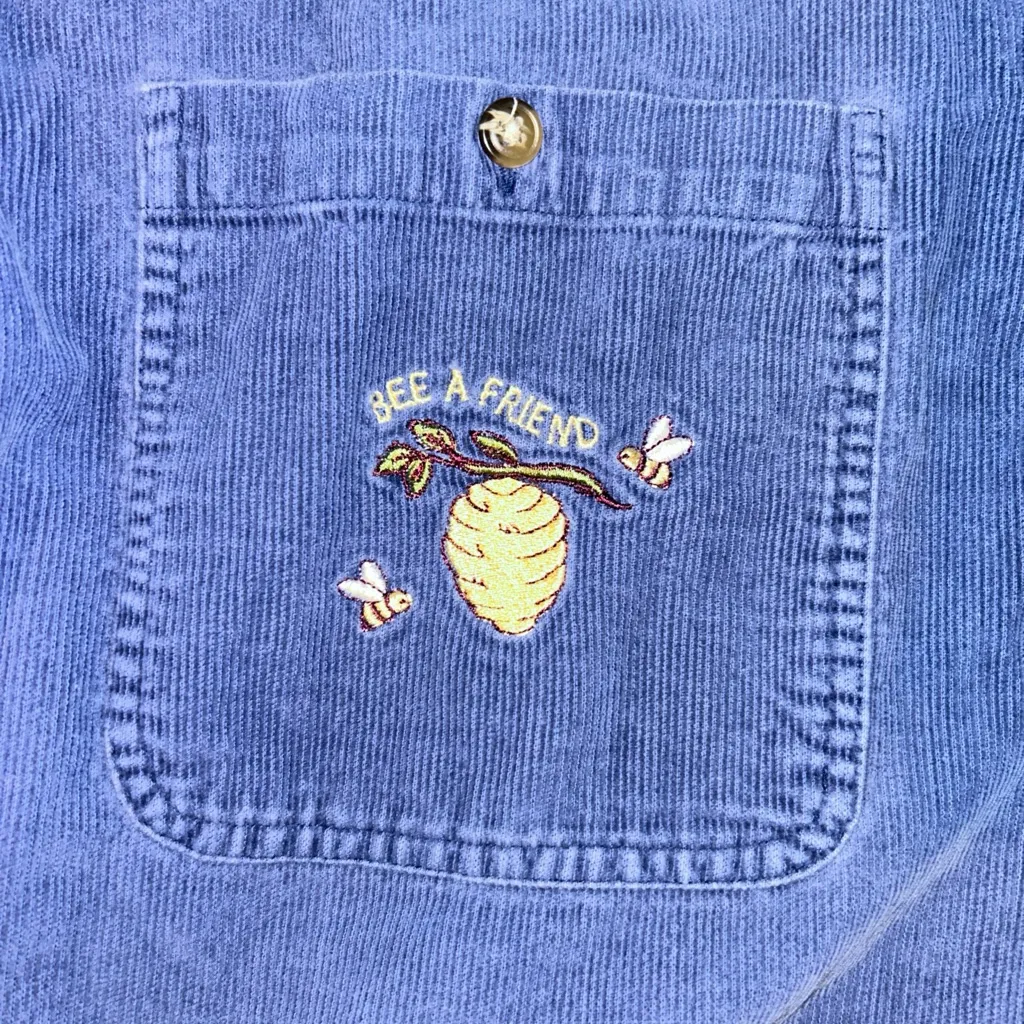 Pooh Disney Size Large Bee A Friend Long Sleeve Corduroy Shirt Jerry Leigh Ent. - Image 3