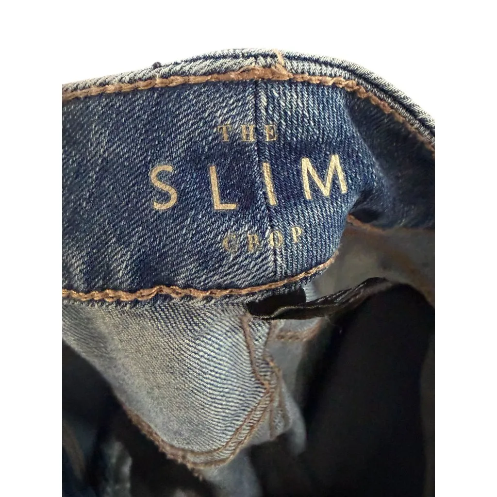 WHITE HOUSE BLACK MARKET WHBM Embroidered Slim Crop Jeans Size 6 - Image 11