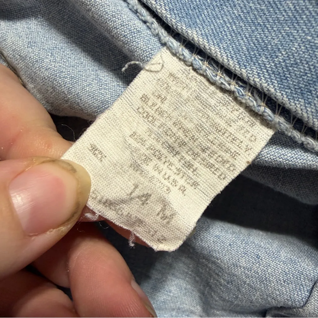 Lee riveted vintage cargo denim shorts size 14 - Image 5