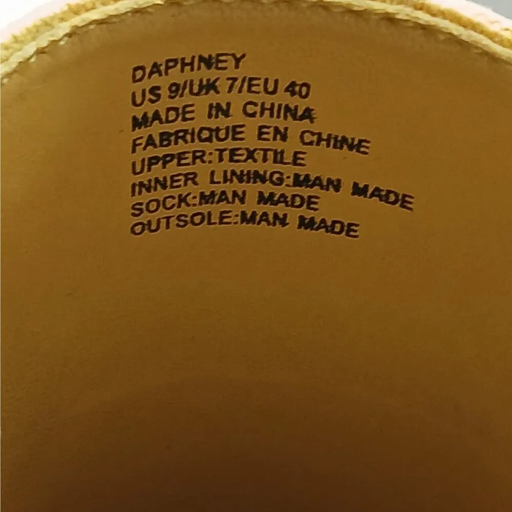 Shoedazzle Daphney Linen Blend Sandals Slides Mules Womens 9 Yellow Spring Shoes - Image 11