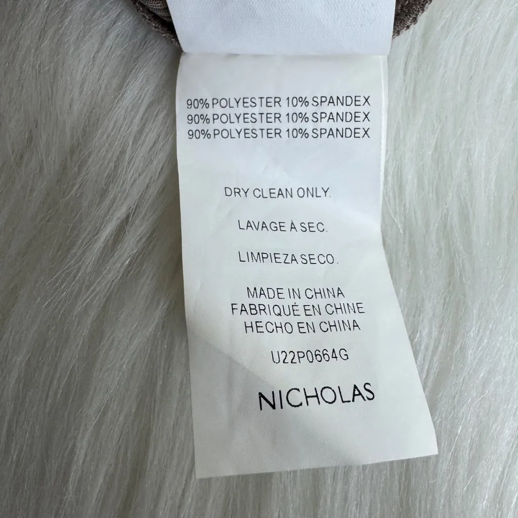 WMNS Nicholas Paola Zipper Front Ribbed Jumpsuit Unitard One Piece Sz XS Beige - Image 8