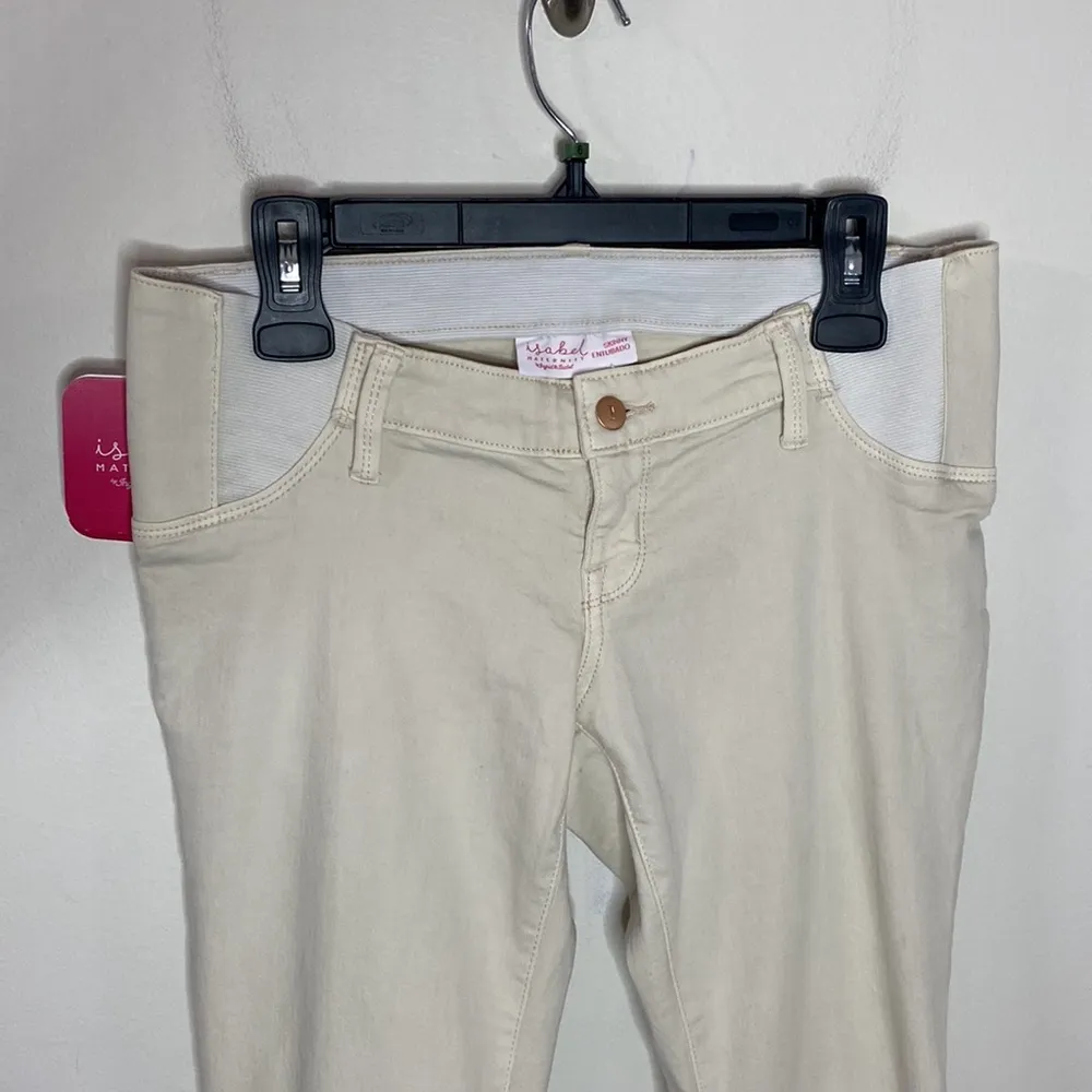 Isabel Maternity off white skinny paneled maternity jeans size 4 - Image 3