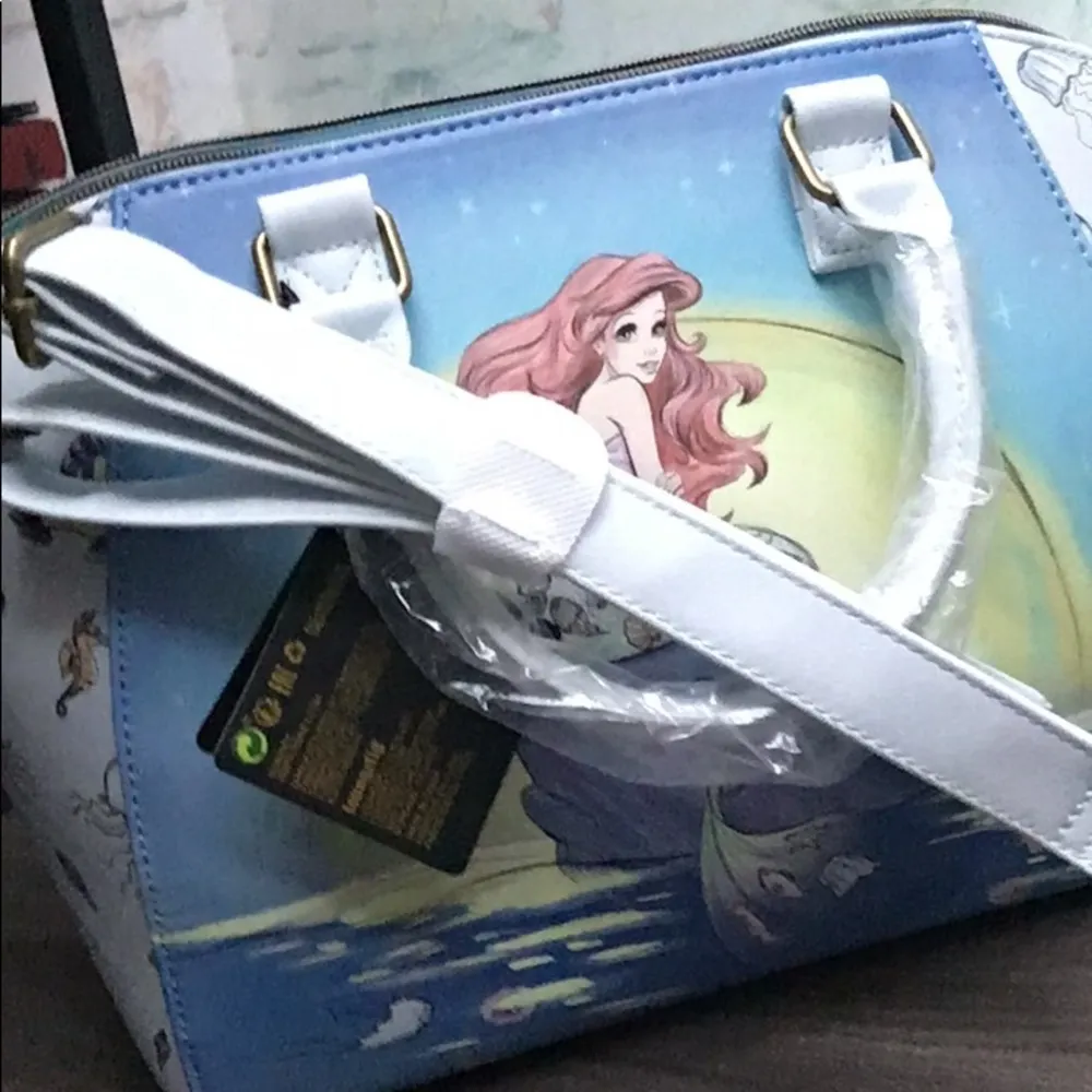 New Loungefly Disney Little Mermaid Satchel Handbag with Crossbody Strap - Image 9