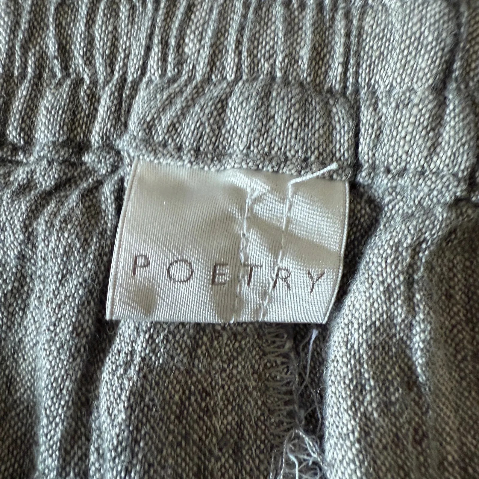 POETRY | Linen Cotton Blend Crinkle Gauze Relaxed Tapered Pant | Size 18 - Image 7